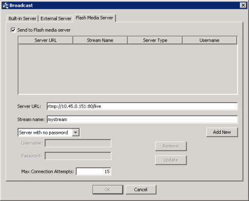 Digital Rapids Stream RTMP media server settings