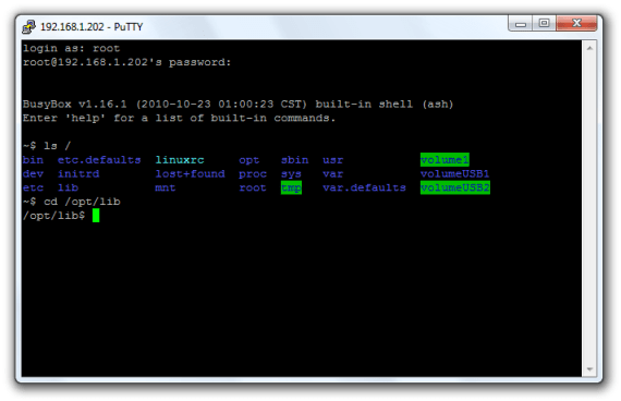 Shell colour directory listing